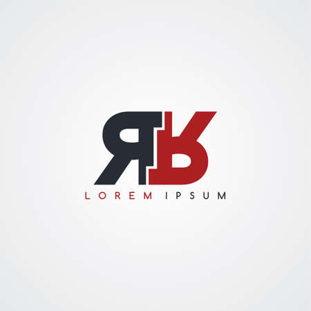 initial letter linked uppercase logo black red in white backgroundのイラスト素材