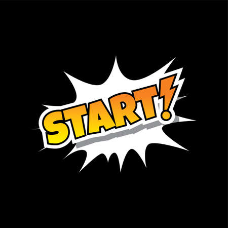 Start Comic Speech Bubble Cartoon Game Assetsのイラスト素材