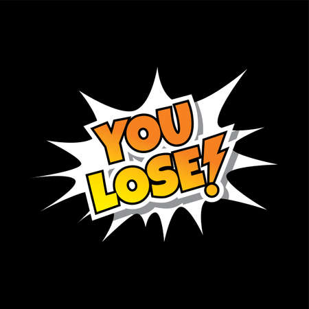 You Lose Comic Speech Bubble Cartoon Game Assetsのイラスト素材