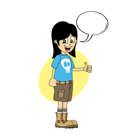 male cartoon character thumb up theme vector art illustrationのイラスト素材