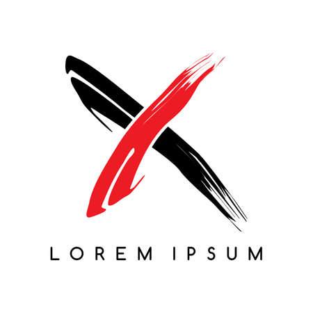 X letter color template vector art illustrationのイラスト素材