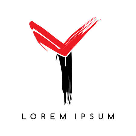 Y letter color template vector art illustrationのイラスト素材