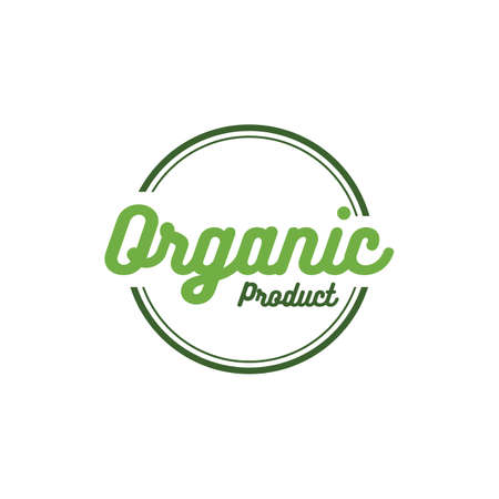 vector round retro vintage grunge label for bio organic productのイラスト素材
