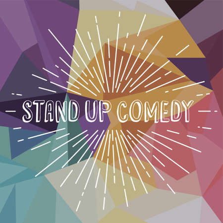 stand up comedy text show sunrays retro theme vectorのイラスト素材