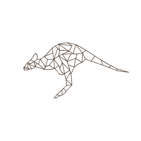 Kangaroo jumping designed using colorful mosaic pattern graphic vectorのイラスト素材
