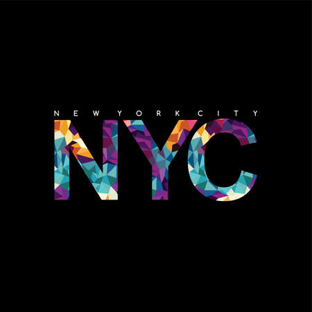 NYC letter abstract colorful triangle geometrical backgroundのイラスト素材