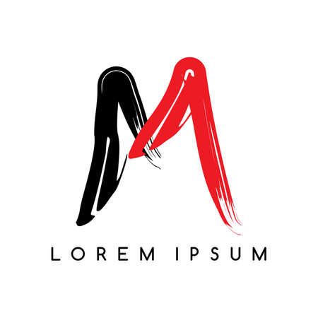 M letter color template vector art illustrationのイラスト素材