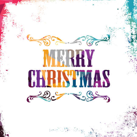 merry christmas bstract colorful triangle geometrical greetings vector illustrationのイラスト素材