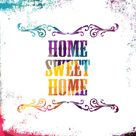 home sweet abstract colorful triangle geometrical greetings vector illustrationのイラスト素材