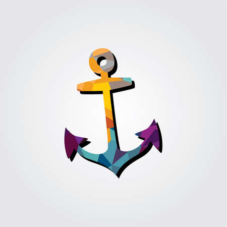 Abstract colorful triangle geometrical pirate sign vector illustrationのイラスト素材