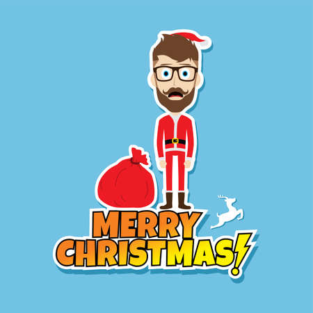santa claus christmas skinny dad theme vector illustrationのイラスト素材