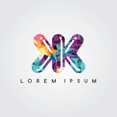 letter initial  abstract colorful geometricalのイラスト素材