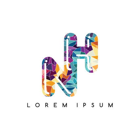 letter initial  abstract colorful geometricalのイラスト素材