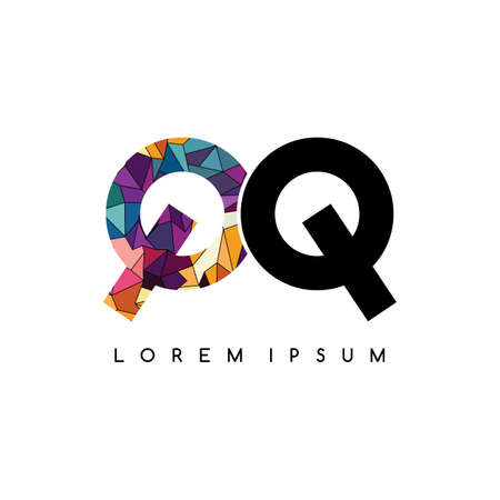 letter initial abstract colorful geometricalのイラスト素材