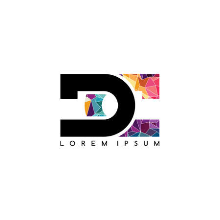 letter initial  abstract colorful geometricalのイラスト素材