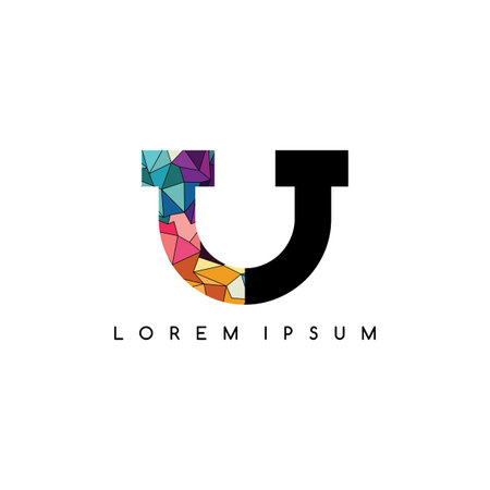 letter initial  abstract colorful geometricalのイラスト素材