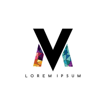 letter initial abstract colorful geometricalのイラスト素材