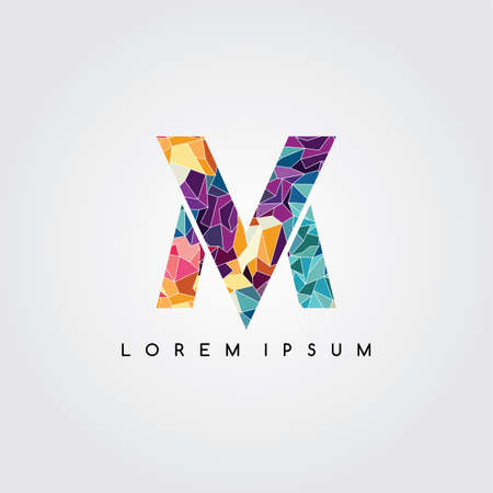 letter initial  abstract colorful geometricalのイラスト素材