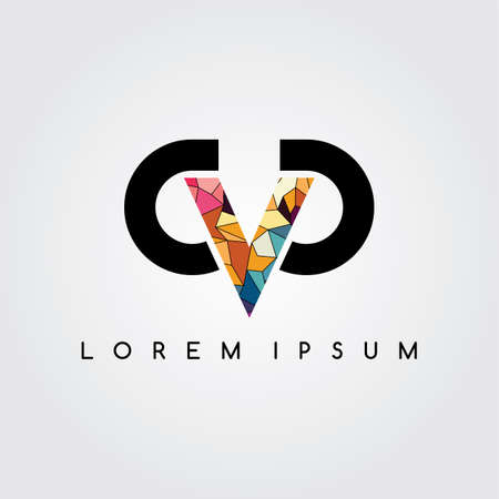 letter initial  abstract colorful geometricalのイラスト素材