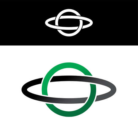 celtic overlapped green black abstract floral conceptのイラスト素材