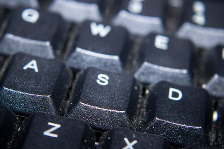black detail keyboard keys with dusty view photo