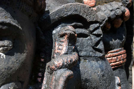 hindu god statue ganesha hard rock stoneの写真素材