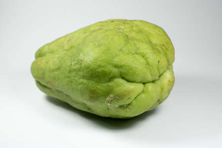 fresh chayote on white background isolated photoの写真素材