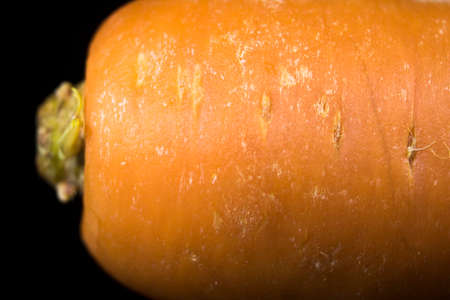 close up macro detail carrot on black backgroundの写真素材