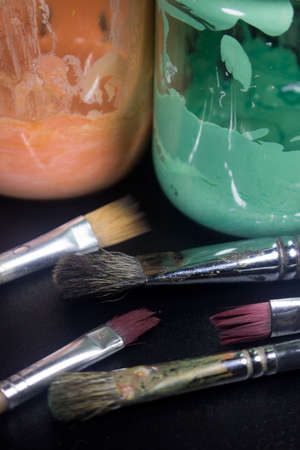 close up macro detail painting art brushの写真素材