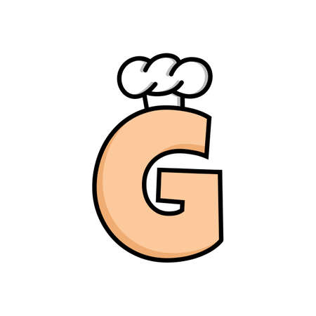 Chef hat logo logotype theme with initial letterのイラスト素材