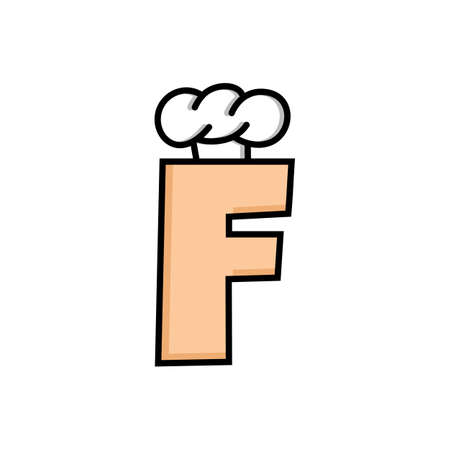 Chef hat logo logotype theme with initial letterのイラスト素材