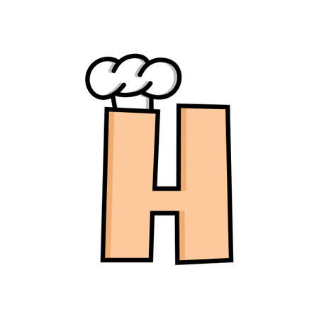 Chef hat logo logotype theme with initial letterのイラスト素材