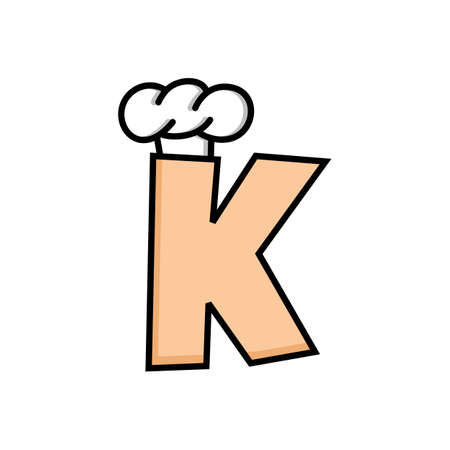 Chef hat logo logotype theme with initial letterのイラスト素材