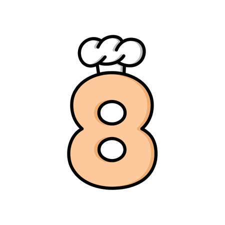 Chef hat logo logotype theme with number initialのイラスト素材