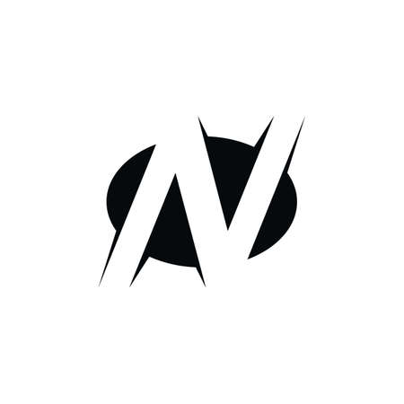 Overlapped initial letter logo logotype theme vector artのイラスト素材