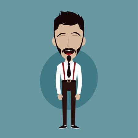 Businessman office guy funny cartoon character vector illustrationのイラスト素材