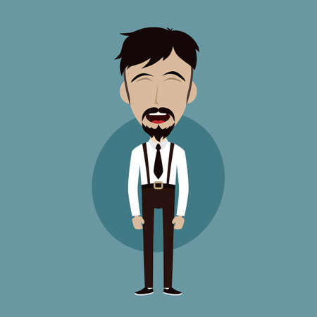 Businessman office guy funny cartoon character vector illustrationのイラスト素材