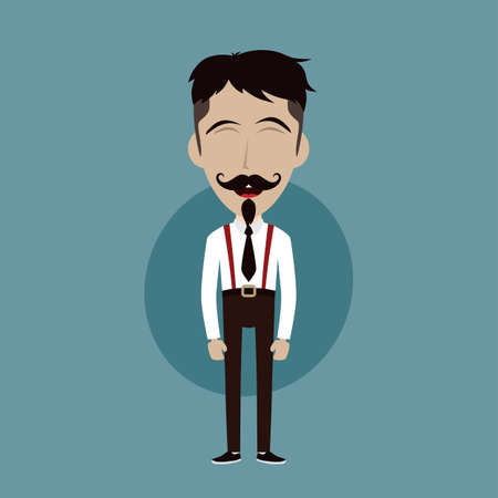 Businessman office guy funny cartoon character vector illustrationのイラスト素材