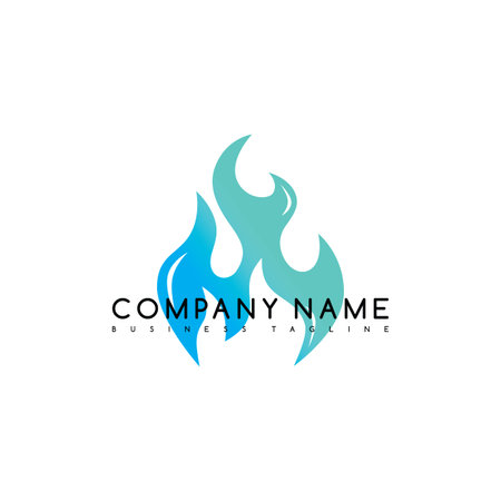 fire flame burn logo logotype template vector artのイラスト素材