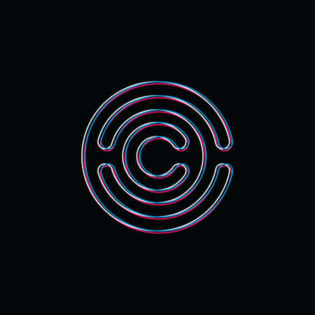 round circle logo logotype brand template vector art illustrationのイラスト素材