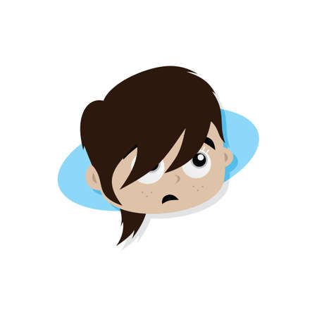 Adorable and amazing woman cartoon superhero head in classic expression vector artのイラスト素材