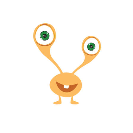 cute adorable scary monster cartoon fictional character vector artのイラスト素材