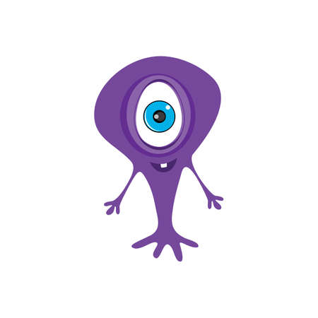 cute adorable scary monster cartoon fictional character vector artのイラスト素材