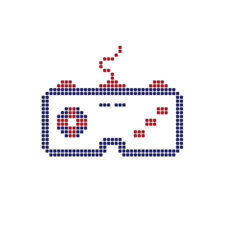 joystick game console dot logo logotype vector artのイラスト素材