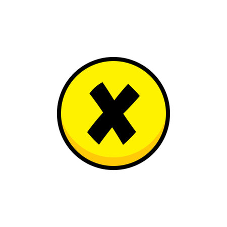 decline cross video game asset menu icon button layer vector art illustration