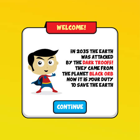 cartoon superhero game asset theme hero vector art illustrationのイラスト素材