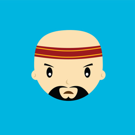 cartoon expression face male guy man vector art illustration