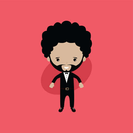 adorable groom lovely cartoon marriage theme vector artのイラスト素材