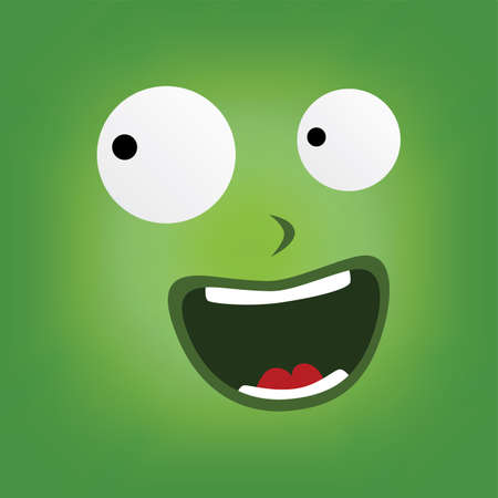 green monster character face vector art illustrationのイラスト素材