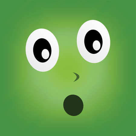 green monster character face vector art illustrationのイラスト素材